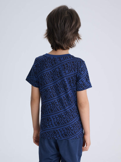 Fenerbahçe Puma Lacivert Pattern Jr Tshirt