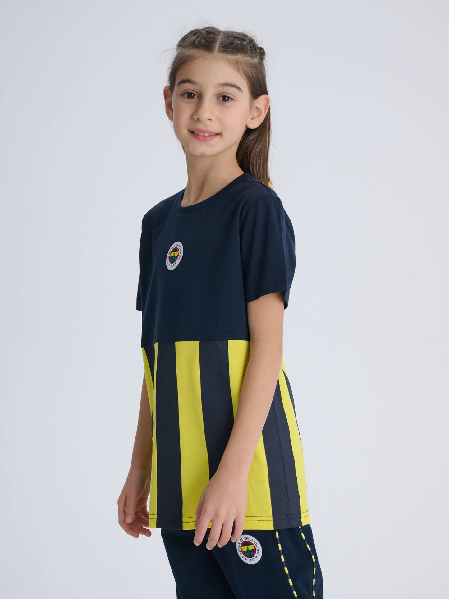 Fenerbahçe Lacivert Çubuk Bloklu Tribün Çocuk Tshirt