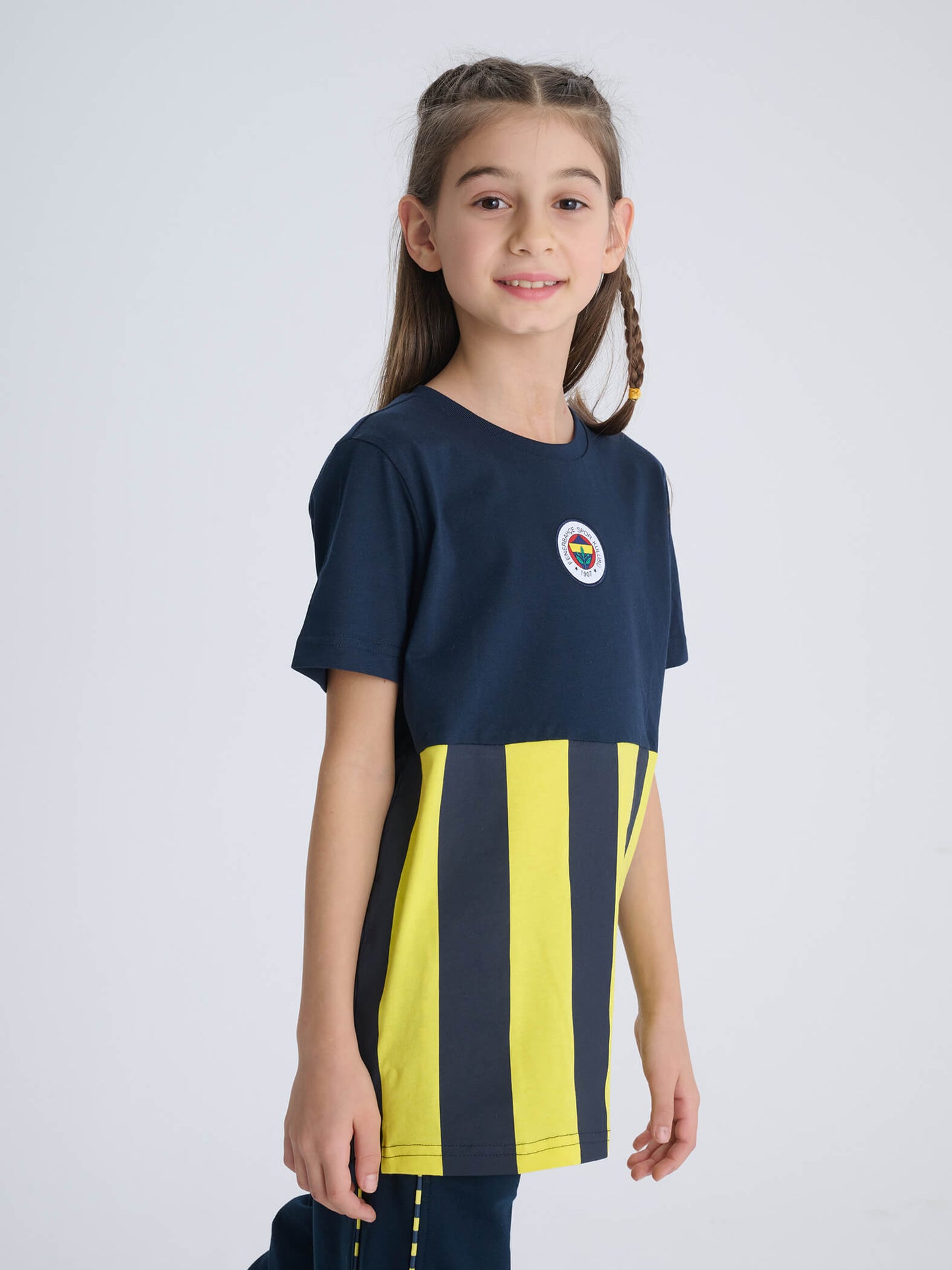 Fenerbahçe Lacivert Çubuk Bloklu Tribün Çocuk Tshirt