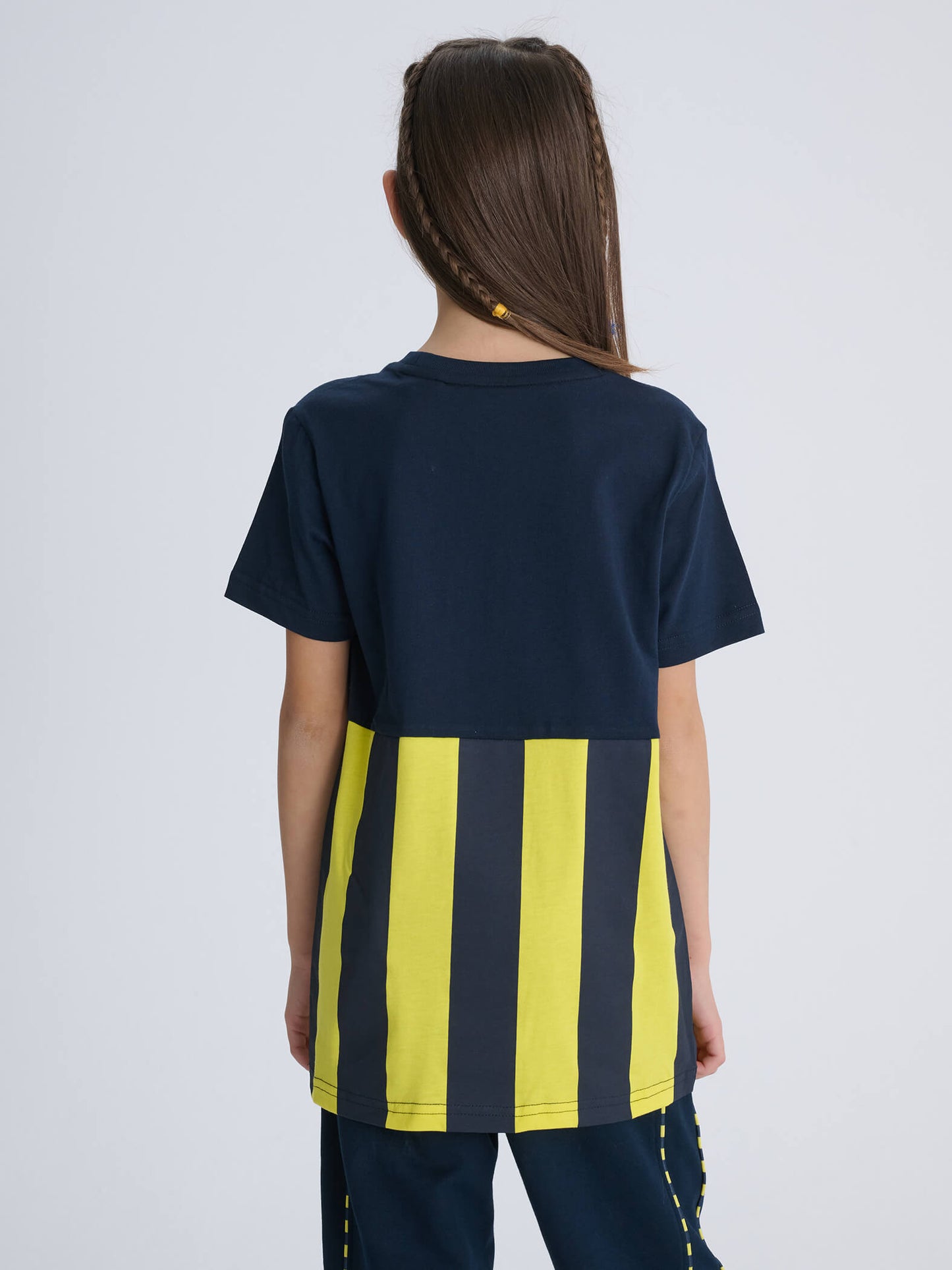 Fenerbahçe Lacivert Çubuk Bloklu Tribün Çocuk Tshirt