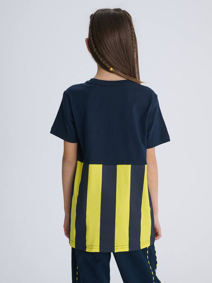 Fenerbahçe Lacivert Çubuk Bloklu Tribün Çocuk Tshirt