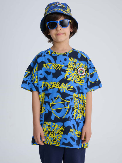 Fenerbahçe 3 Renkli En Büyük Fenerbahçe Tribün Çocuk Oversize Tshirt