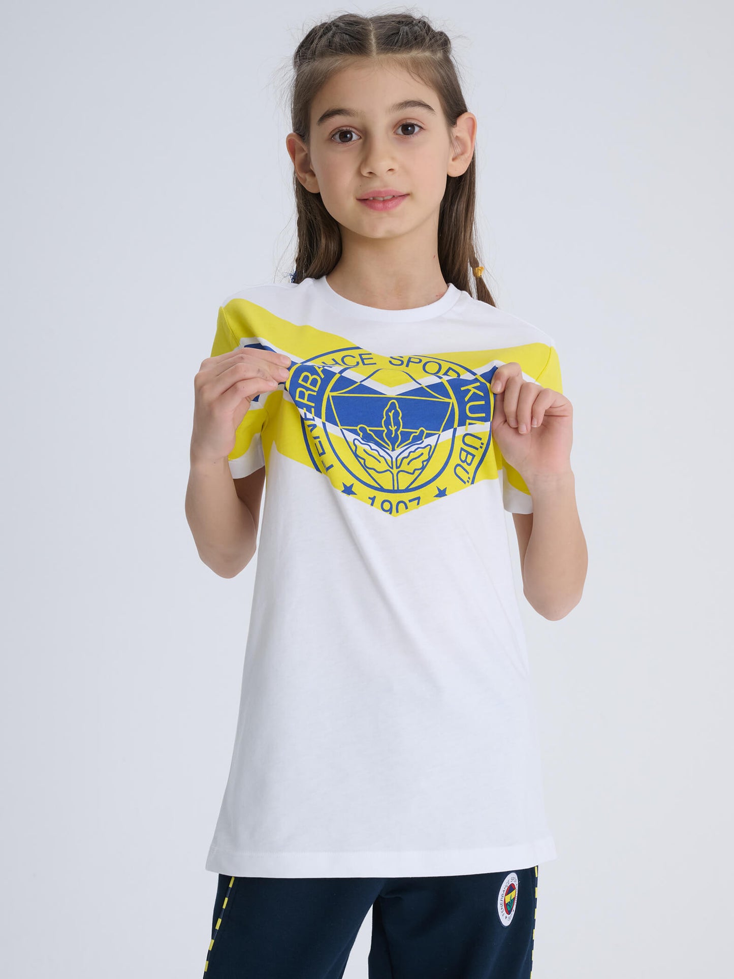Fenerbahçe Beyaz Zigzaglı Tribün Çocuk Tshirt
