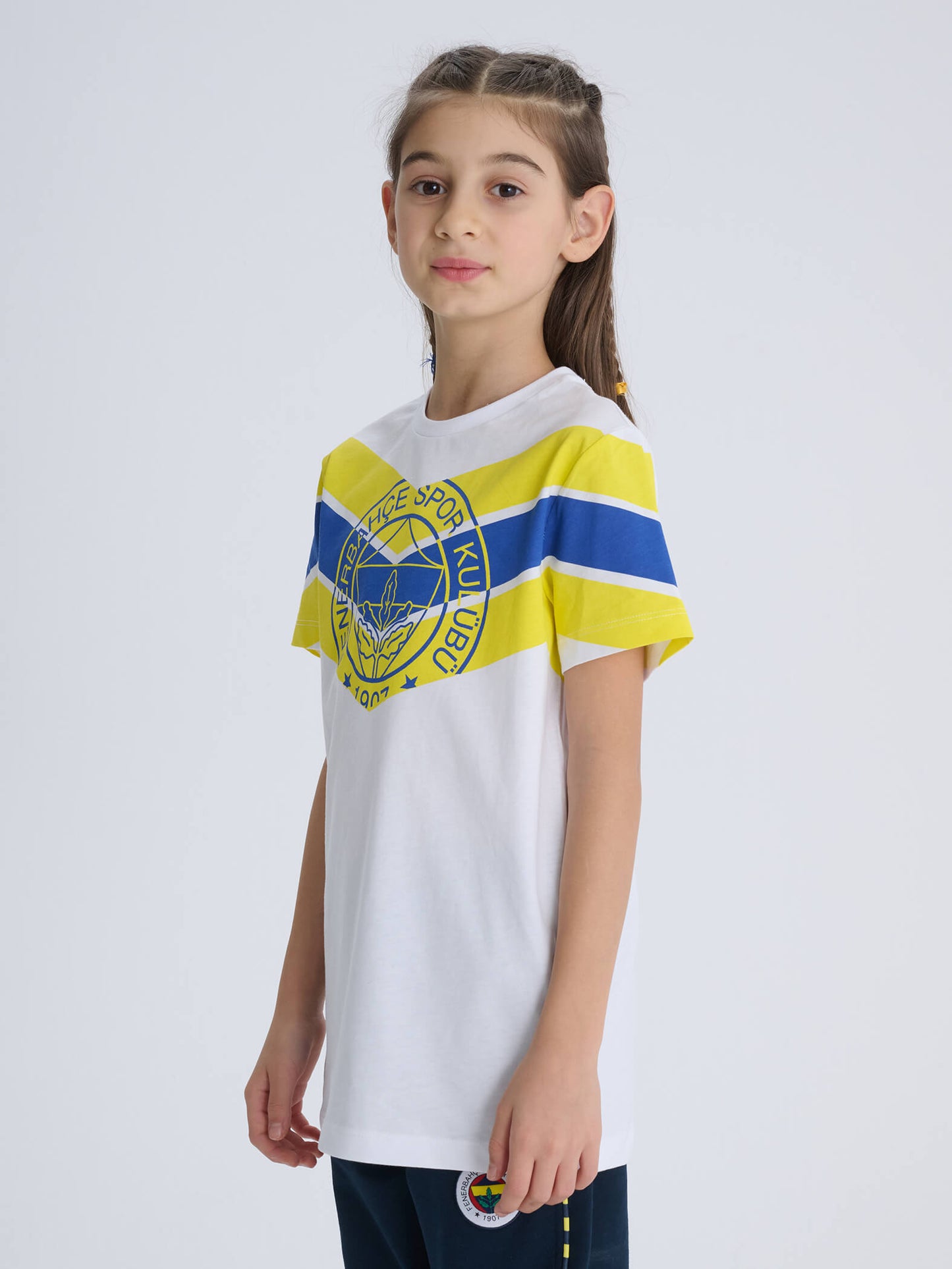 Fenerbahçe Beyaz Zigzaglı Tribün Çocuk Tshirt