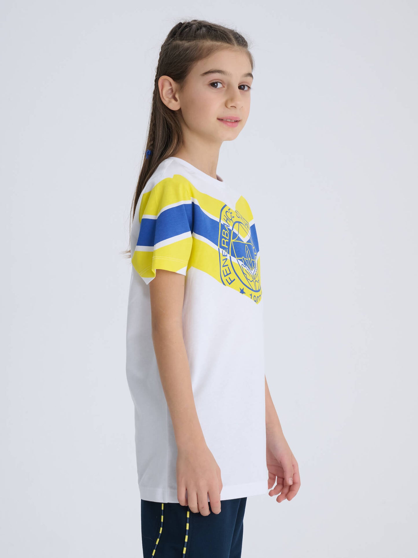 Fenerbahçe Beyaz Zigzaglı Tribün Çocuk Tshirt