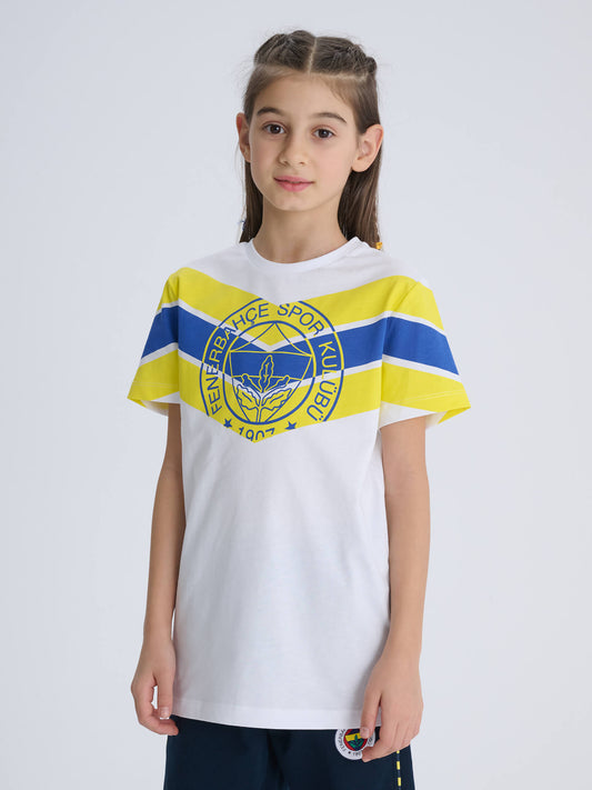 Fenerbahçe Beyaz Zigzaglı Tribün Çocuk Tshirt