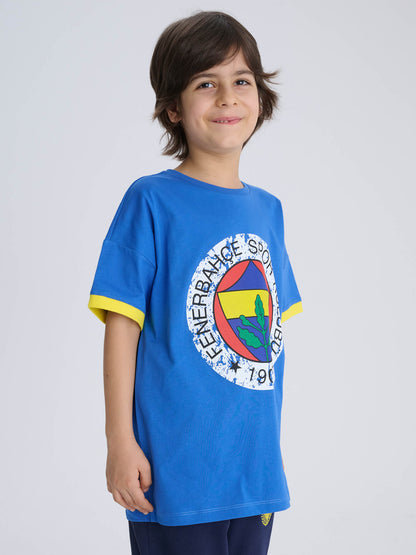 Fenerbahçe Saks Mavisi Est 1907 Tribün Çocuk Oversize Tshirt