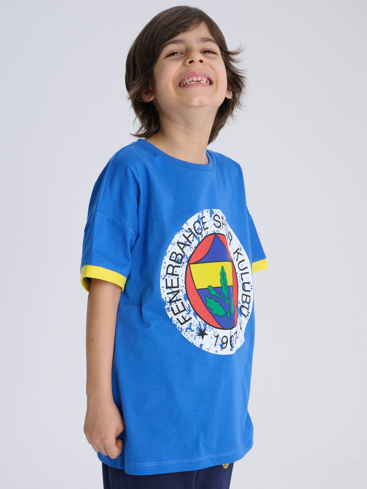 Fenerbahçe Saks Mavisi Est 1907 Tribün Çocuk Oversize Tshirt