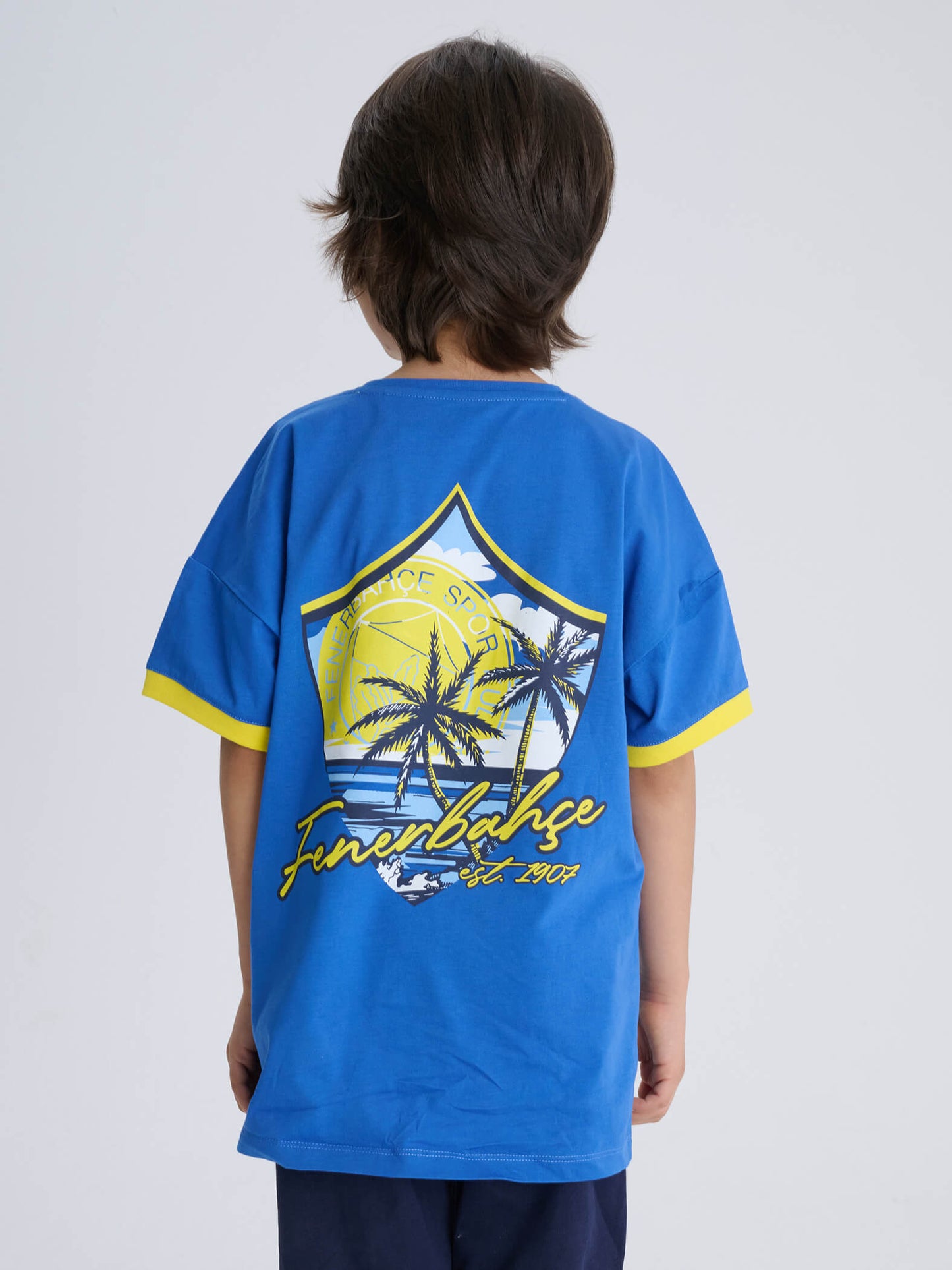 Fenerbahçe Saks Mavisi Est 1907 Tribün Çocuk Oversize Tshirt