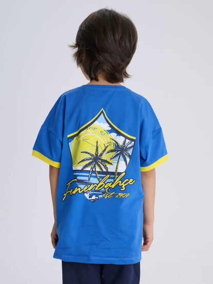 Fenerbahçe Saks Mavisi Est 1907 Tribün Çocuk Oversize Tshirt