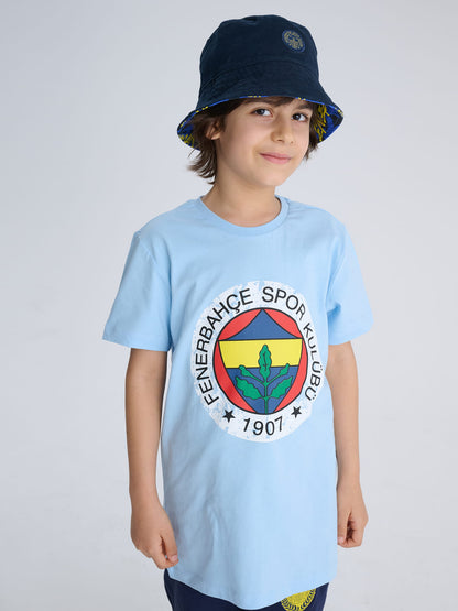 Fenerbahçe Mavi Brush Logolu Tribün Tshirt