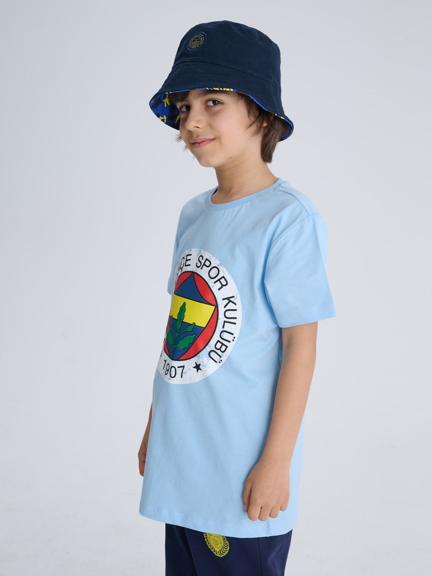 Fenerbahçe Mavi Brush Logolu Tribün Tshirt