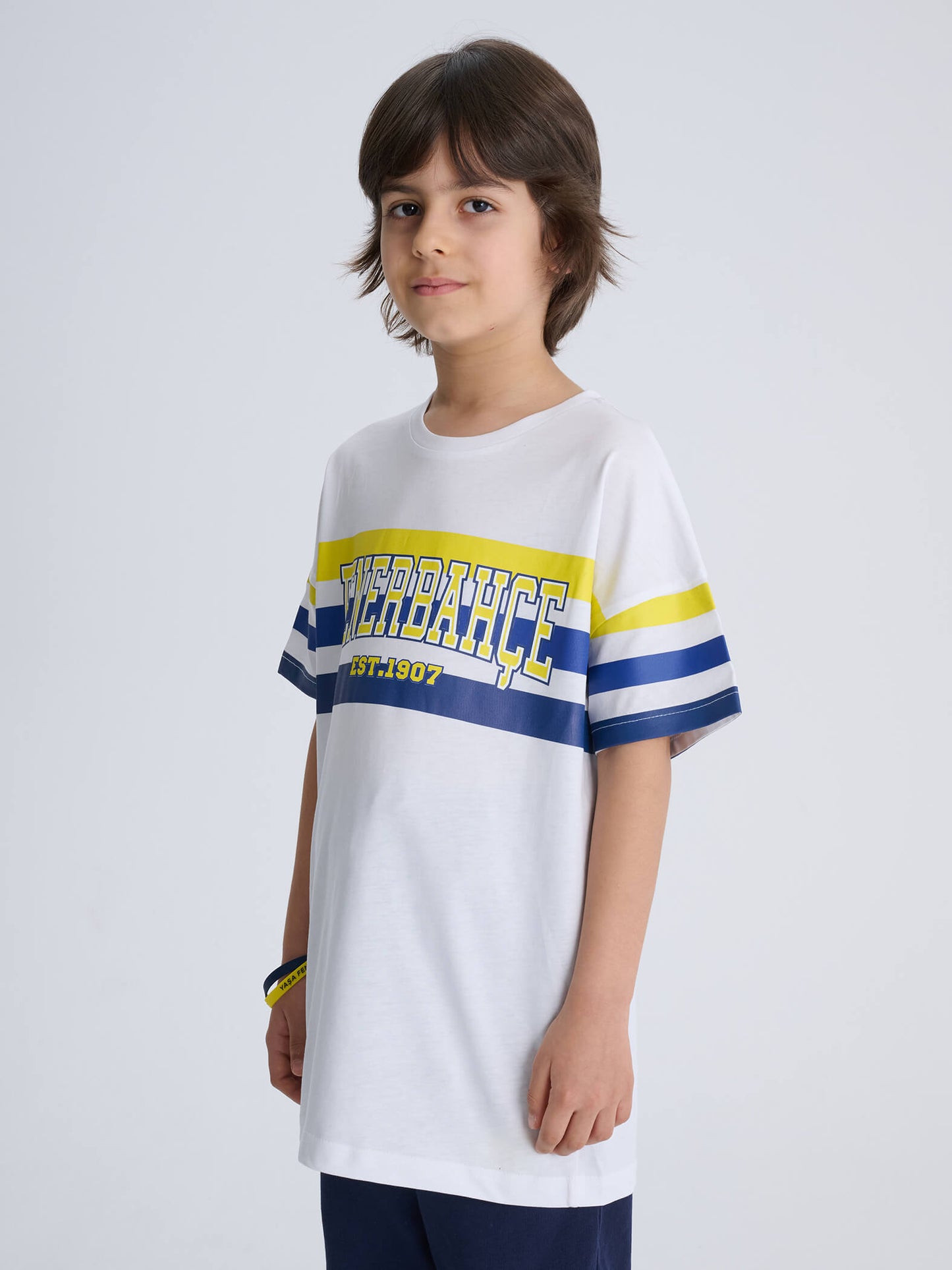 Fenerbahçe Beyaz Yellow Kanarya Çocuk Kolej Tshirt