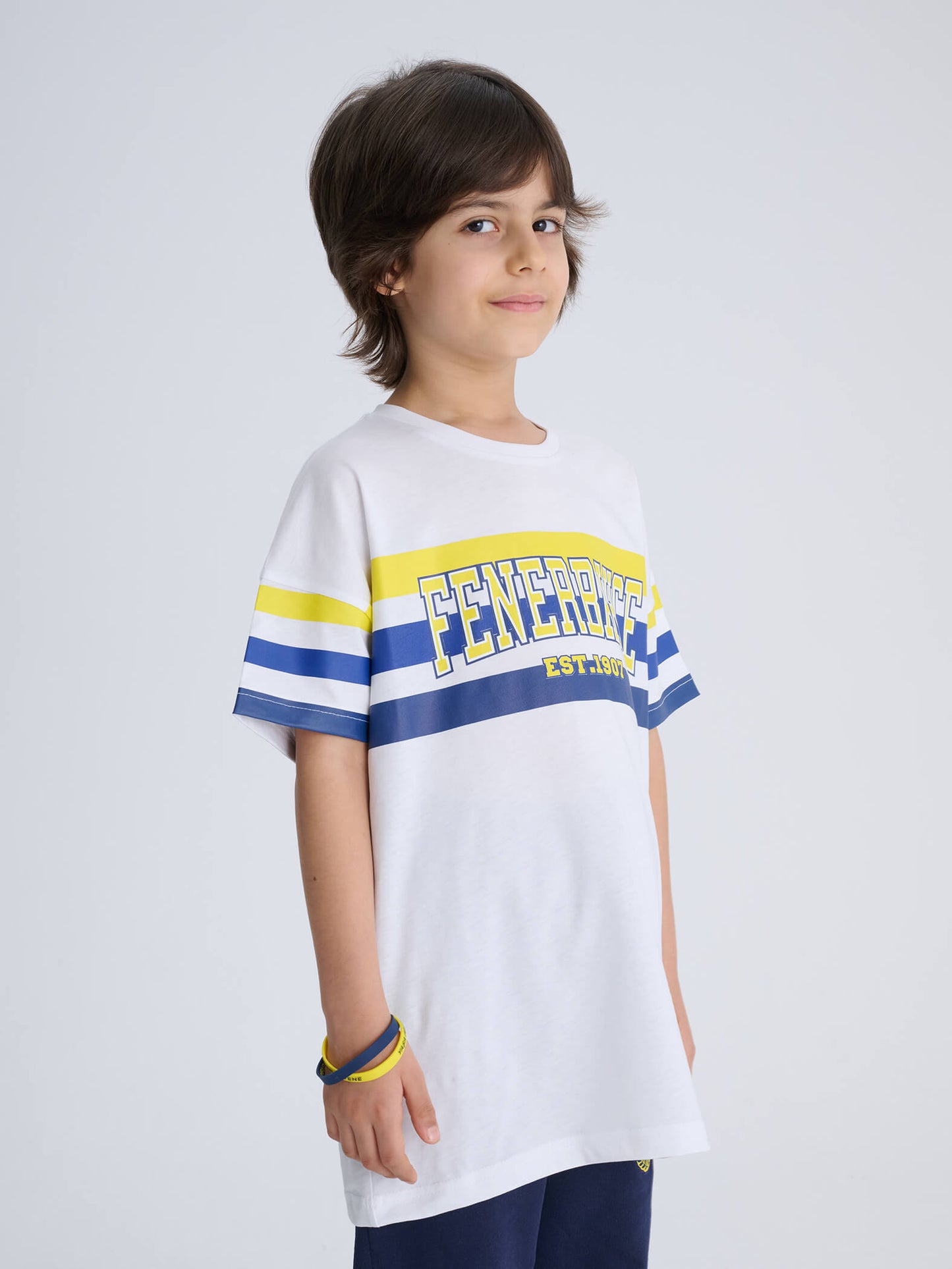 Fenerbahçe Beyaz Yellow Kanarya Çocuk Kolej Tshirt