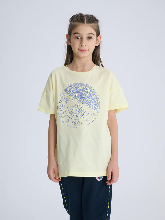 Fenerbahçe Sarı Logolu Trend Çocuk Tshirt