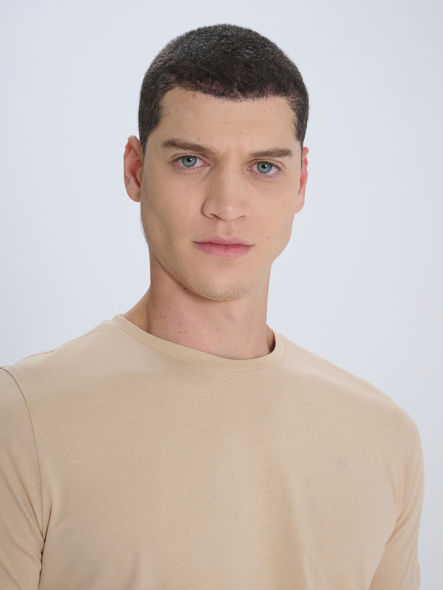 Erkek Taş Süper Basic Bisiklet Yaka Tshirt