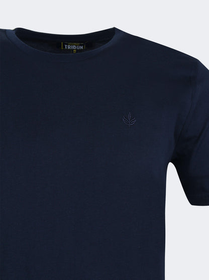 Erkek Lacivert Süper Basic Bisiklet Yaka Tshirt