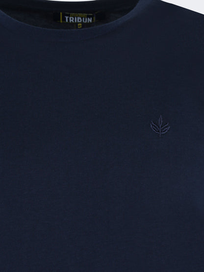 Erkek Lacivert Süper Basic Bisiklet Yaka Tshirt