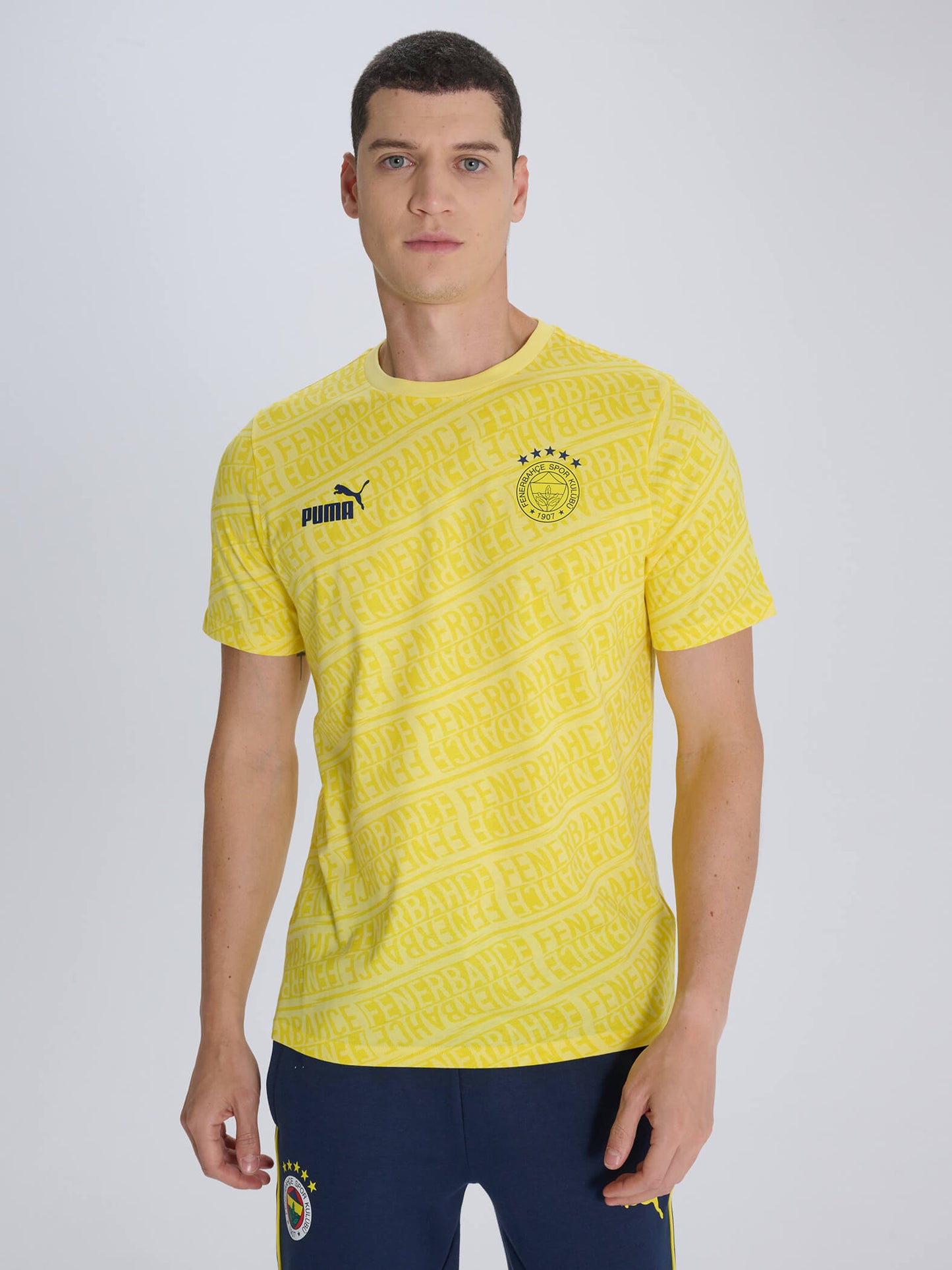 Fenerbahçe Puma Sarı Pattern Tshirt