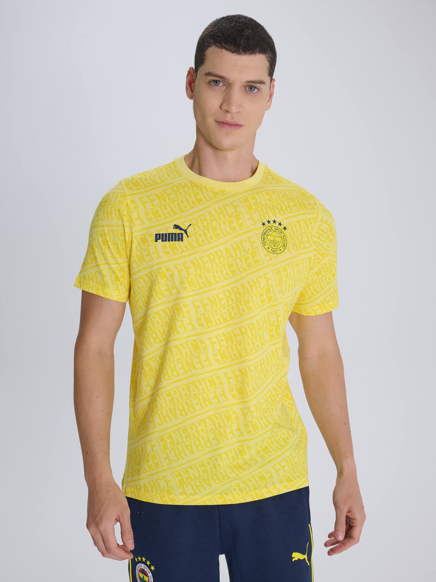 Fenerbahçe Puma Sarı Pattern Tshirt