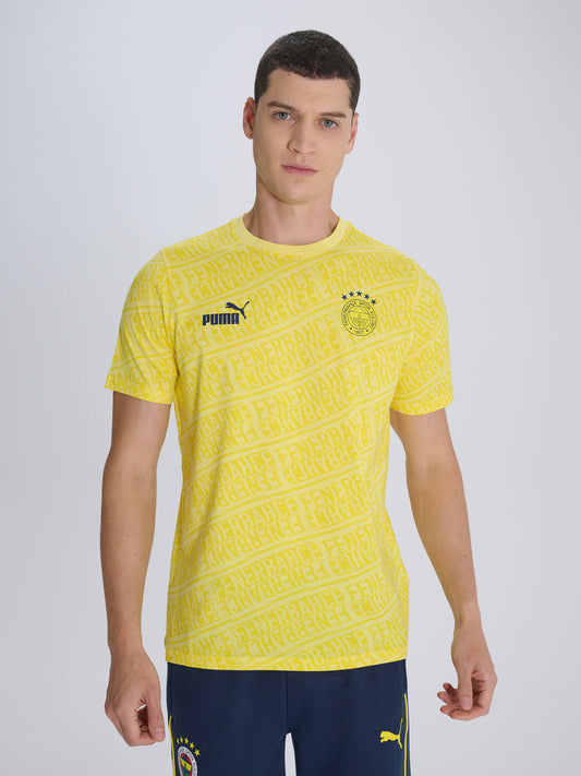 Fenerbahçe Puma Sarı Pattern Tshirt