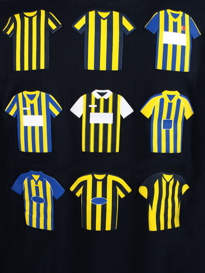 Fenerbahçe Lacivert Tribün Çubuklu Forma Erkek Oversize Tshirt