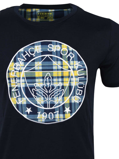Fenerbahçe Lacivert Tribün Ekose Logolu Erkek Tshirt