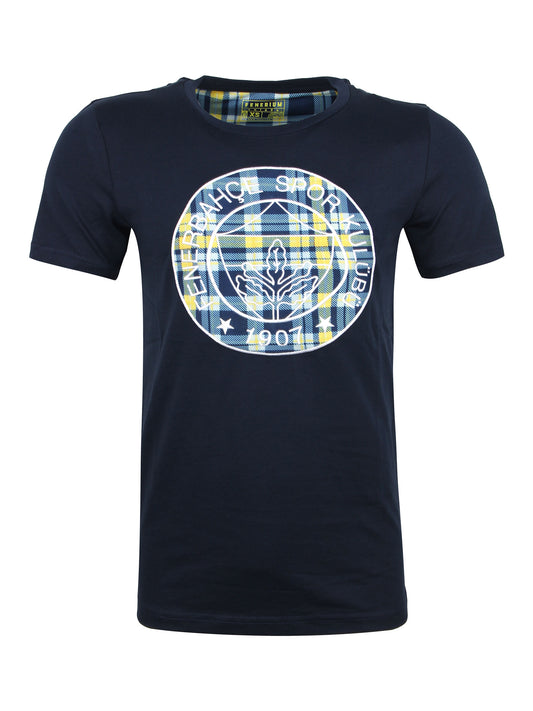 Fenerbahçe Lacivert Tribün Ekose Logolu Erkek Tshirt