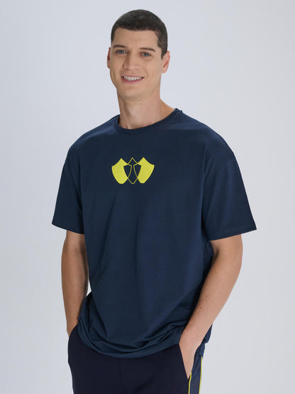 Fenerbahçe Lacivert Omuz Omuza Erkek Oversize Tshirt