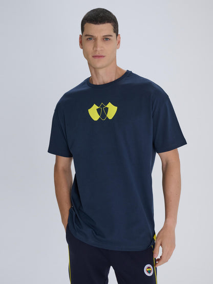 Fenerbahçe Lacivert Omuz Omuza Erkek Oversize Tshirt