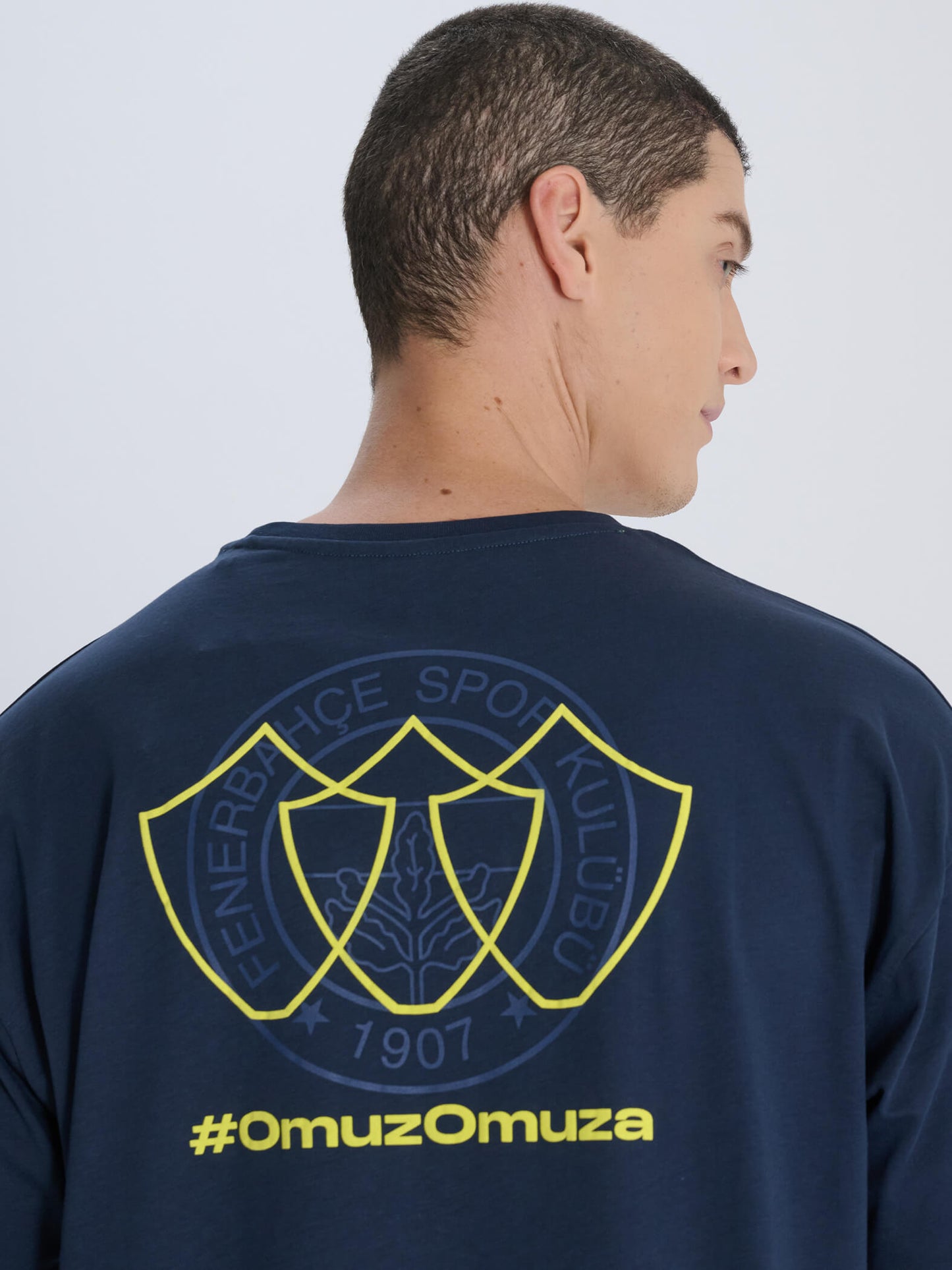 Fenerbahçe Lacivert Omuz Omuza Erkek Oversize Tshirt