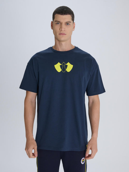 Fenerbahçe Lacivert Omuz Omuza Erkek Oversize Tshirt