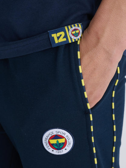 Fenerbahçe Lacivert Halftone Logolu Tribün Erkek Tshirt