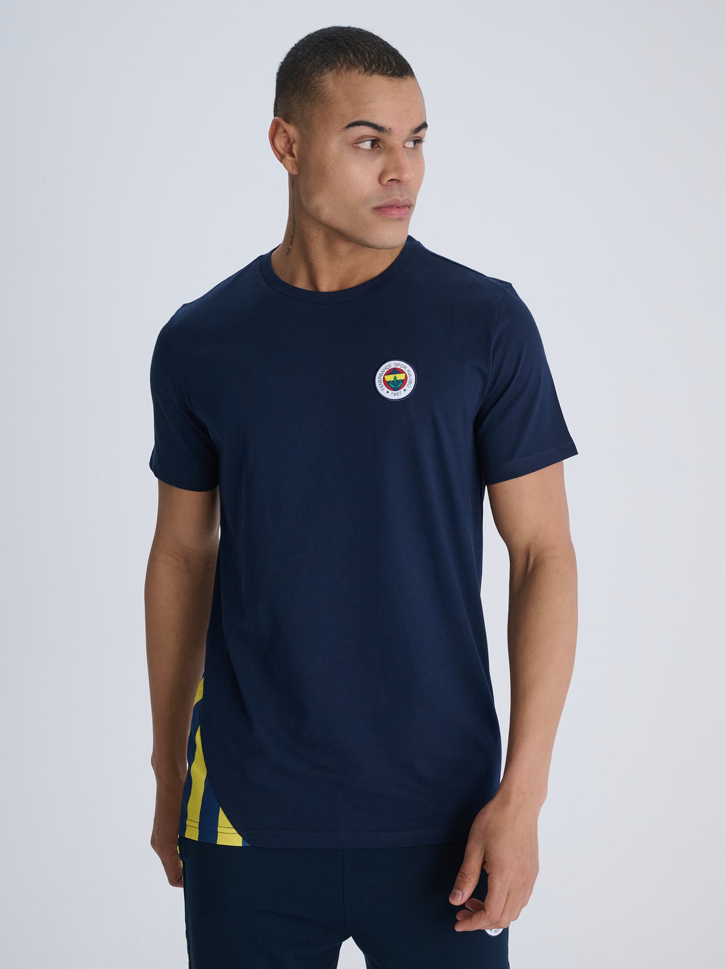 Fenerbahçe Lacivert Tribün Çubuklu Detaylı Erkek Tshirt