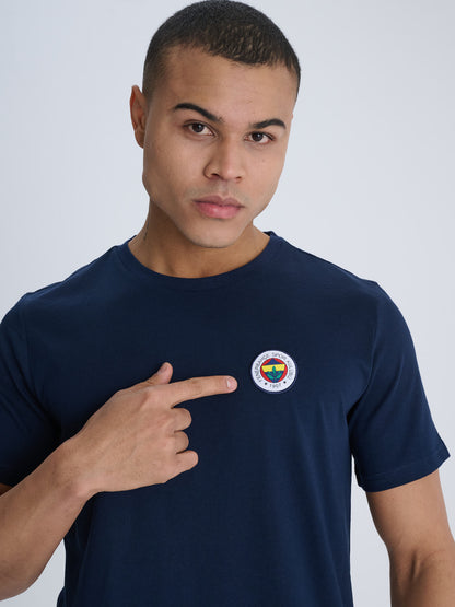 Fenerbahçe Lacivert Tribün Çubuklu Detaylı Erkek Tshirt