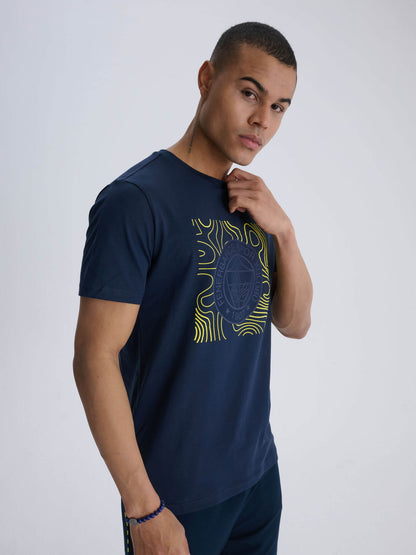 Fenerbahçe Lacivert Tribün Tek Renk Logolu Tshirt