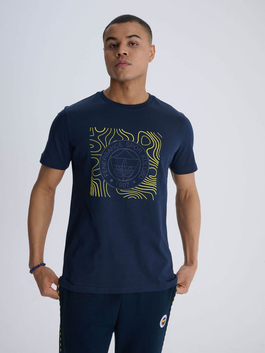Fenerbahçe Lacivert Tribün Tek Renk Logolu Tshirt