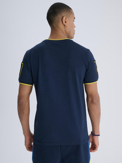 Fenerbahçe Lacivert Tribün Triko Bant Detaylı Erkek Tshirt