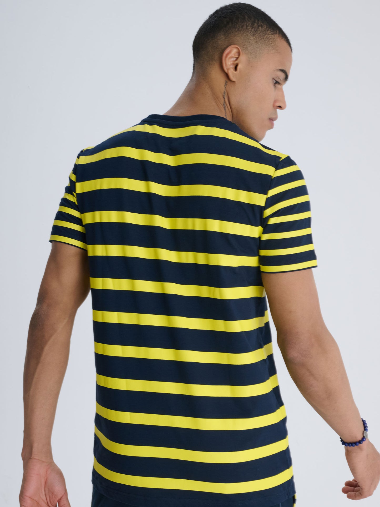 Fenerbahçe Sarı Lacivert Tribün Çizgili Erkek Tshirt