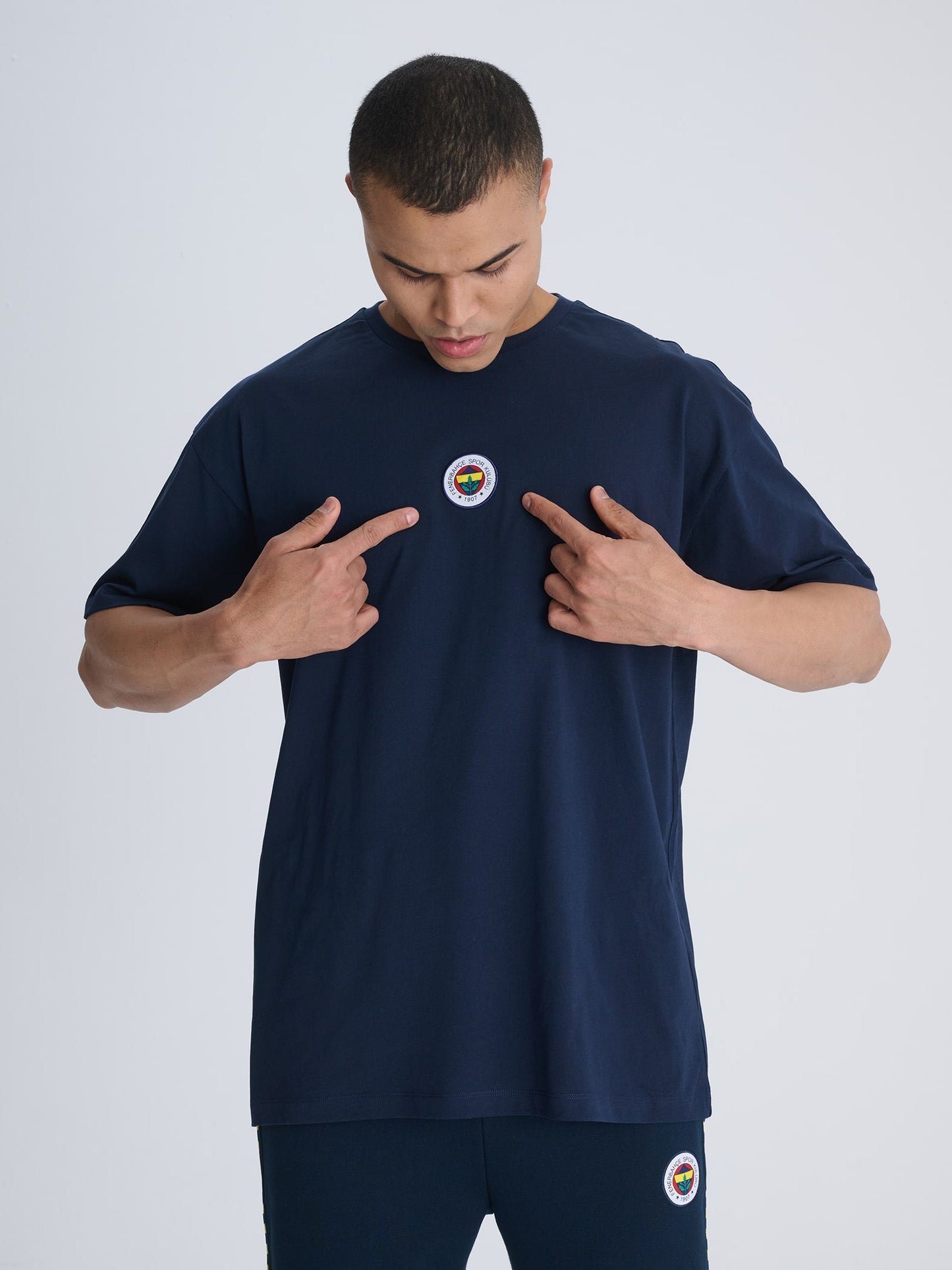 Fenerbahçe Lacivert Tribün Yaşa Fenerbahçe Erkek Oversize Tshirt