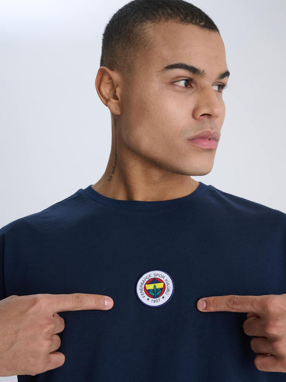 Fenerbahçe Lacivert Tribün Yaşa Fenerbahçe Erkek Oversize Tshirt
