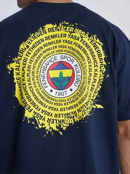 Fenerbahçe Lacivert Tribün Yaşa Fenerbahçe Erkek Oversize Tshirt
