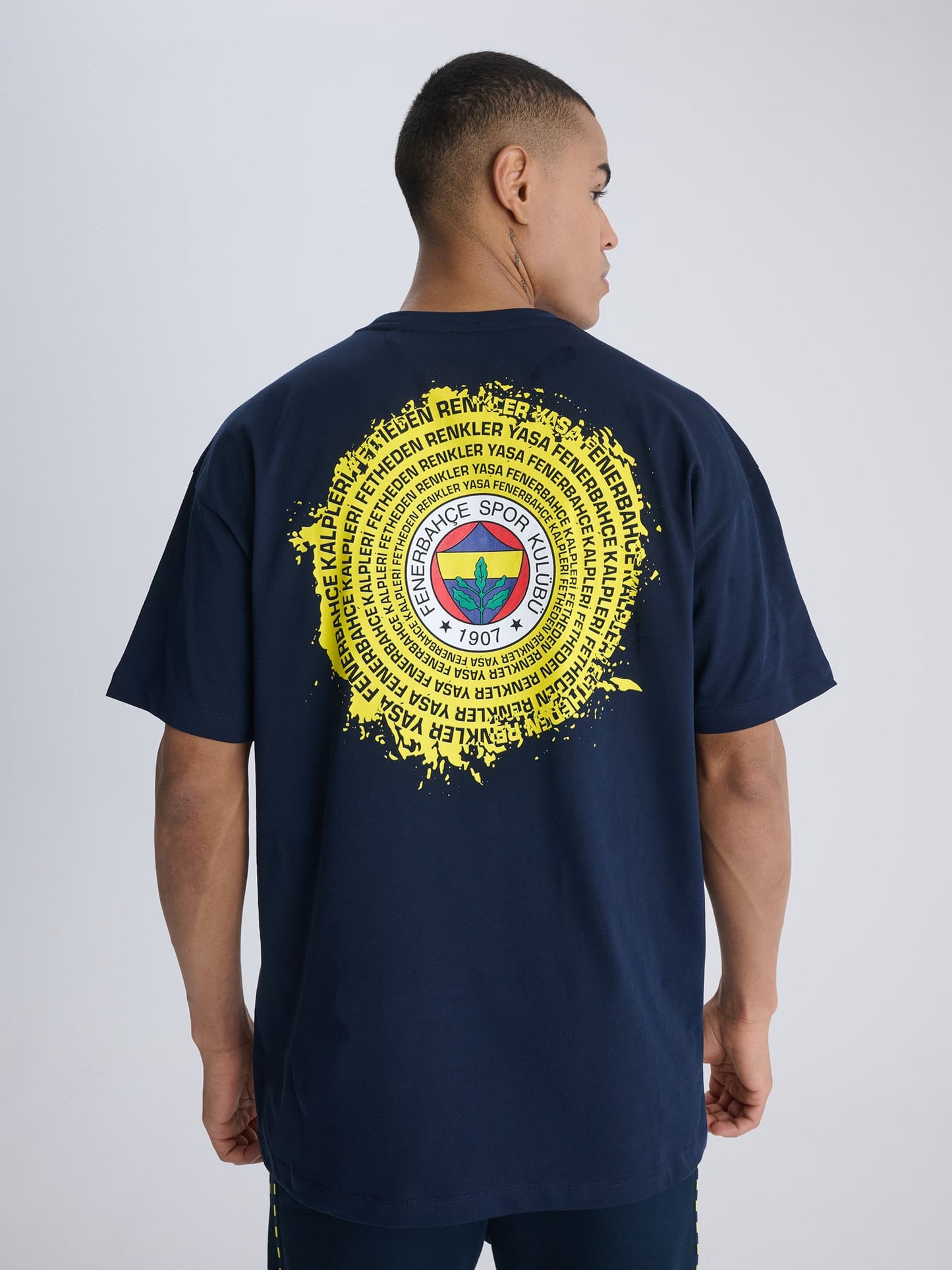 Fenerbahçe Lacivert Tribün Yaşa Fenerbahçe Erkek Oversize Tshirt