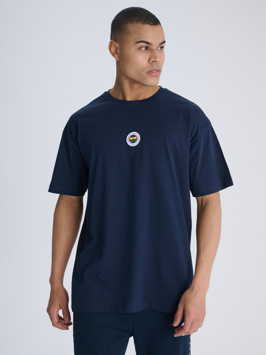 Fenerbahçe Lacivert Tribün Yaşa Fenerbahçe Erkek Oversize Tshirt