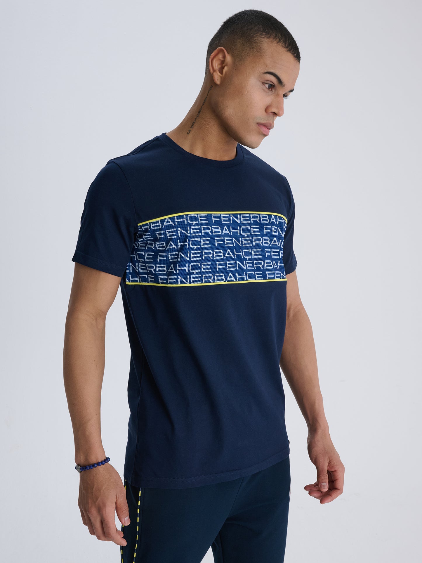 Fenerbahçe Lacivert Tribün Mesh Detaylı Erkek Tshirt