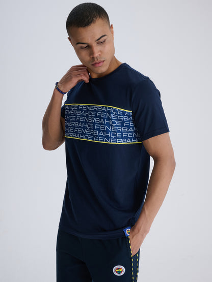 Fenerbahçe Lacivert Tribün Mesh Detaylı Erkek Tshirt