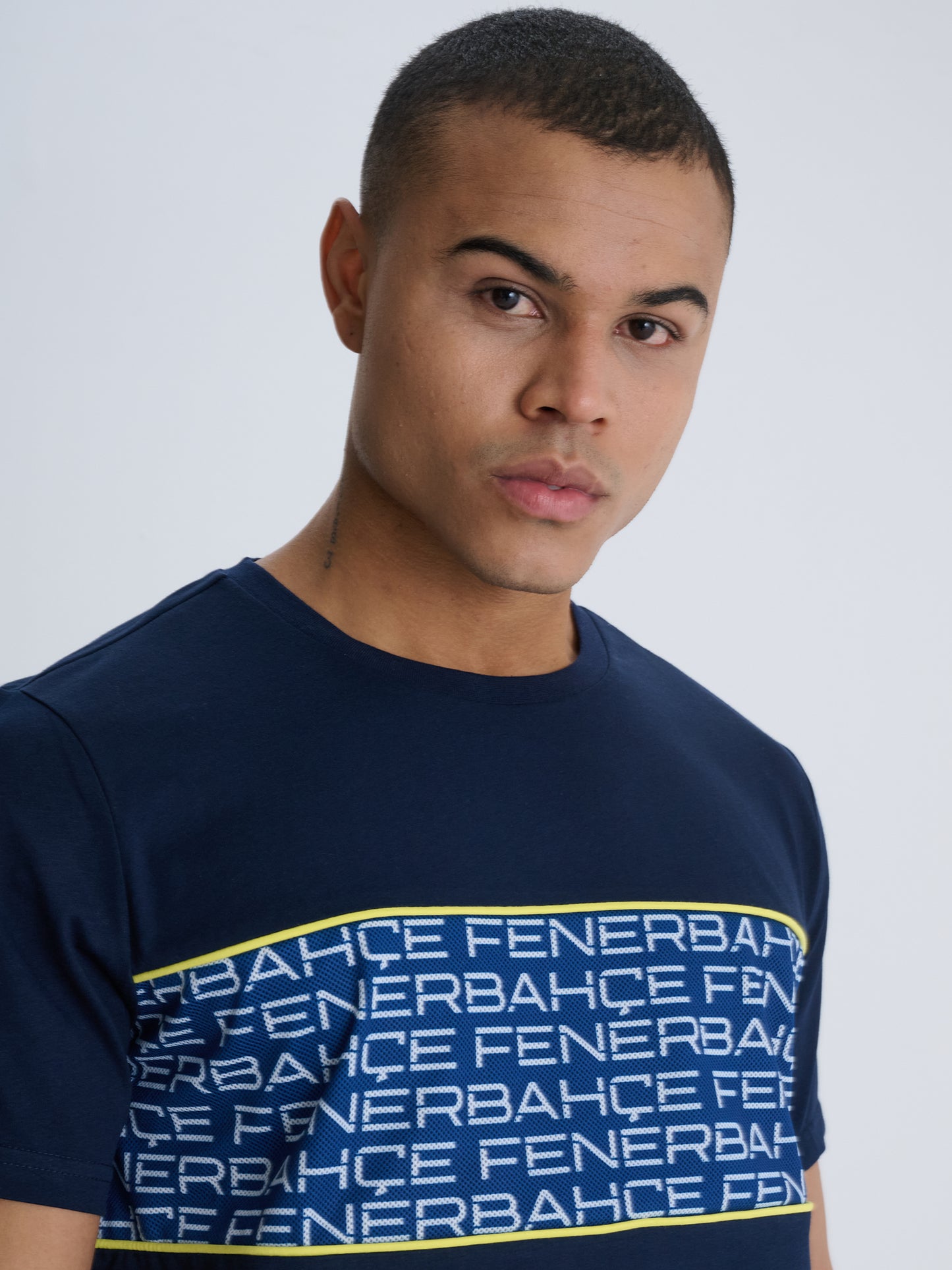 Fenerbahçe Lacivert Tribün Mesh Detaylı Erkek Tshirt