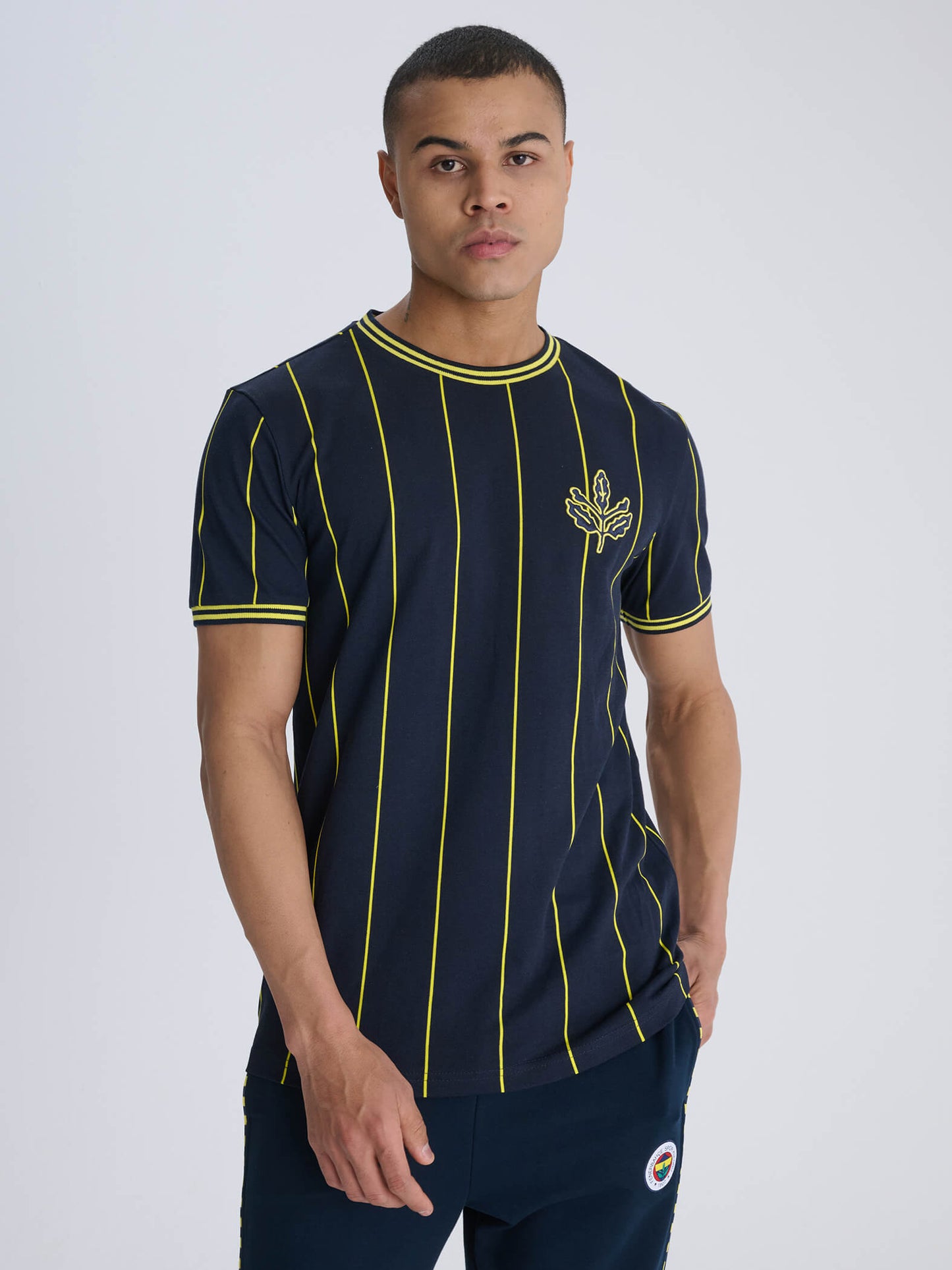 Fenerbahçe Lacivert Tribün Ince Çizgili Erkek Tshirt