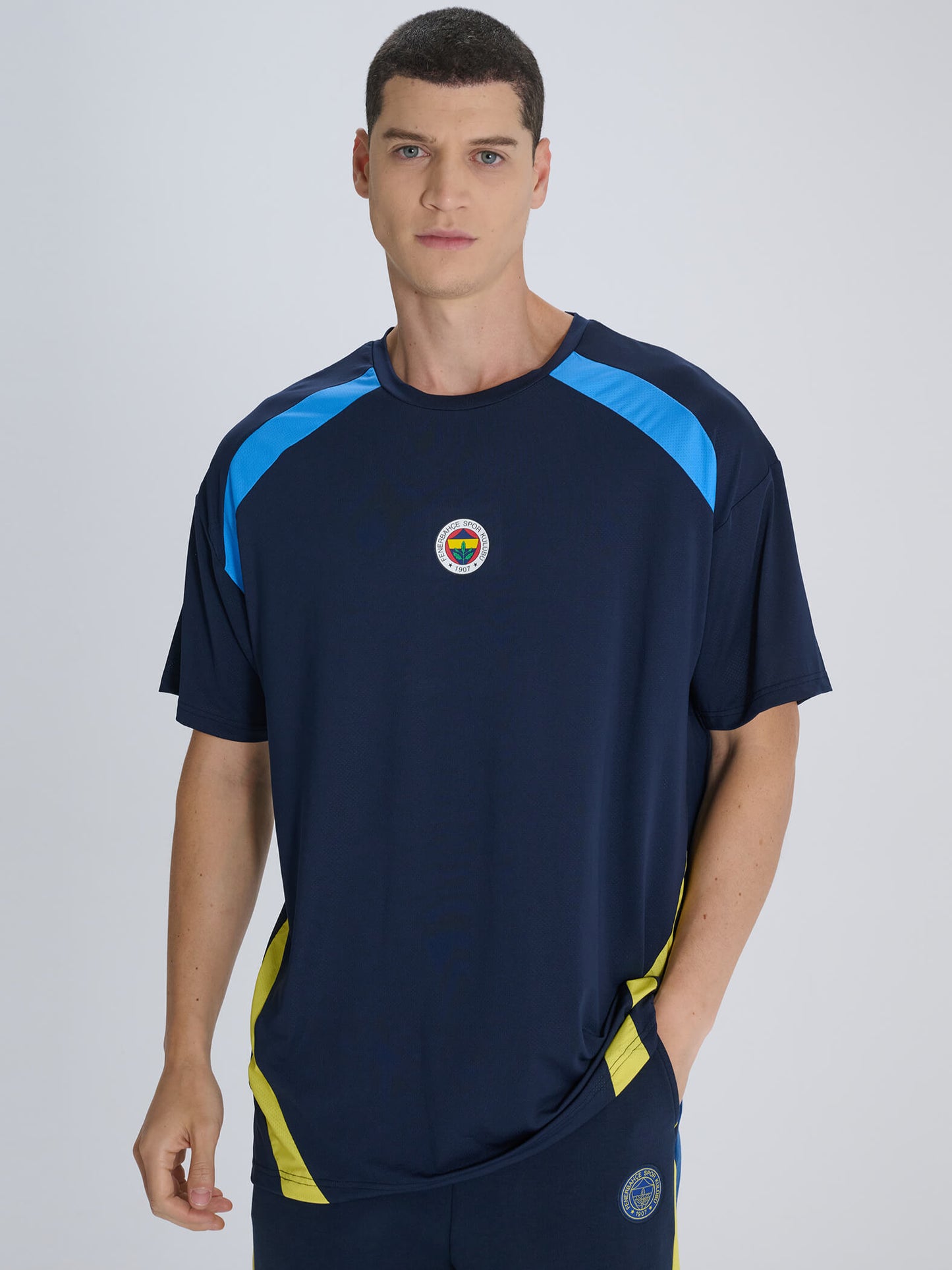 Fenerbahçe Lacivert Tribün Parça Detaylı Erkek Tshirt