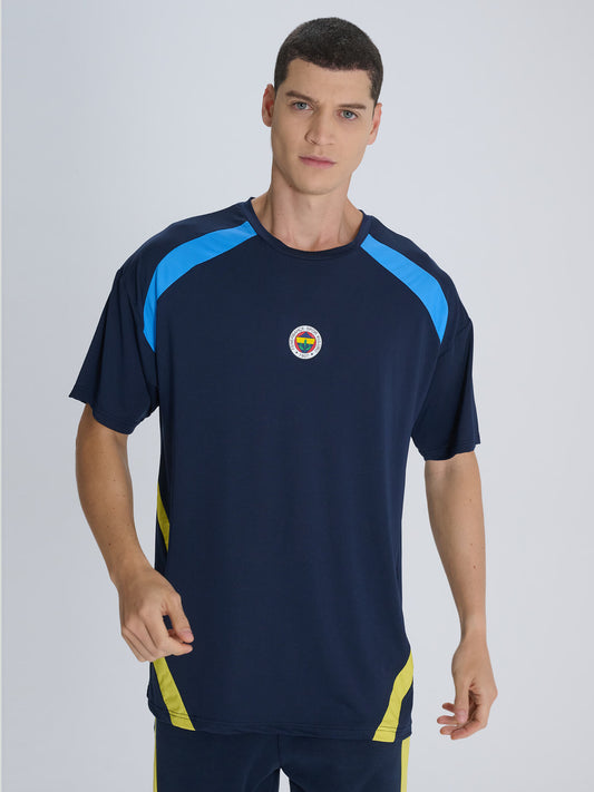 Fenerbahçe Lacivert Tribün Parça Detaylı Erkek Tshirt